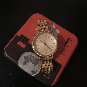 Gold Fossil Watch